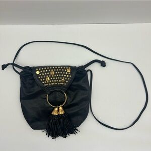 Vintage The Icing womens black tassel purse